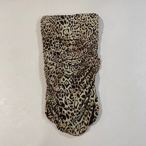 Victoria’s Secret Leopard Print Strapless Ruched Dress Top Women’s Small – Bodyc
